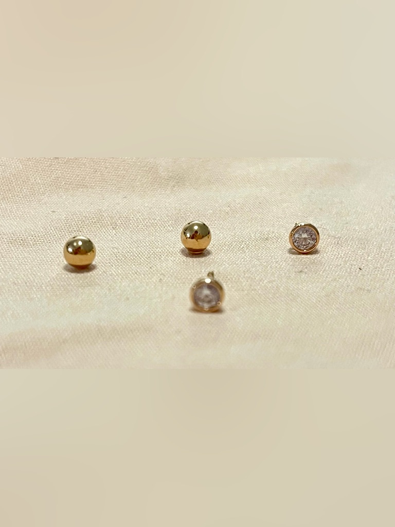 Round Bezel Stud Earrings In Rose Gold (14k Rose Gold)